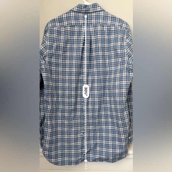 Ralph Lauren Men’s Size M Blue White Plaid Button-Down Dress Shirt With Pocket - Picture 6 of 10